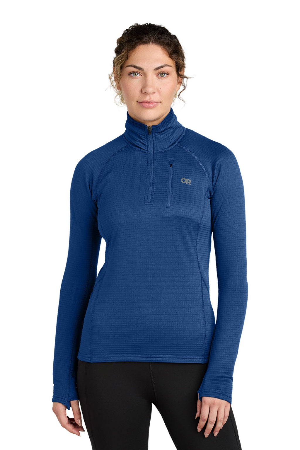 Womens Tech Grid Fleece 1/4 Zip Sweatshirt - Galaxy Blue - COMING SOON
