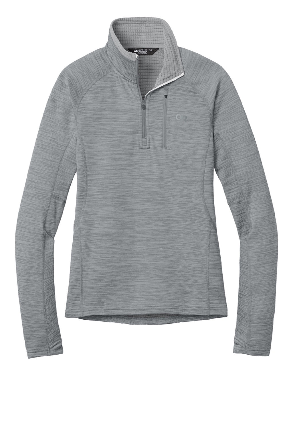 Womens Tech Grid Fleece 1/4 Zip Sweatshirt - Heather Grey - COMING SOON