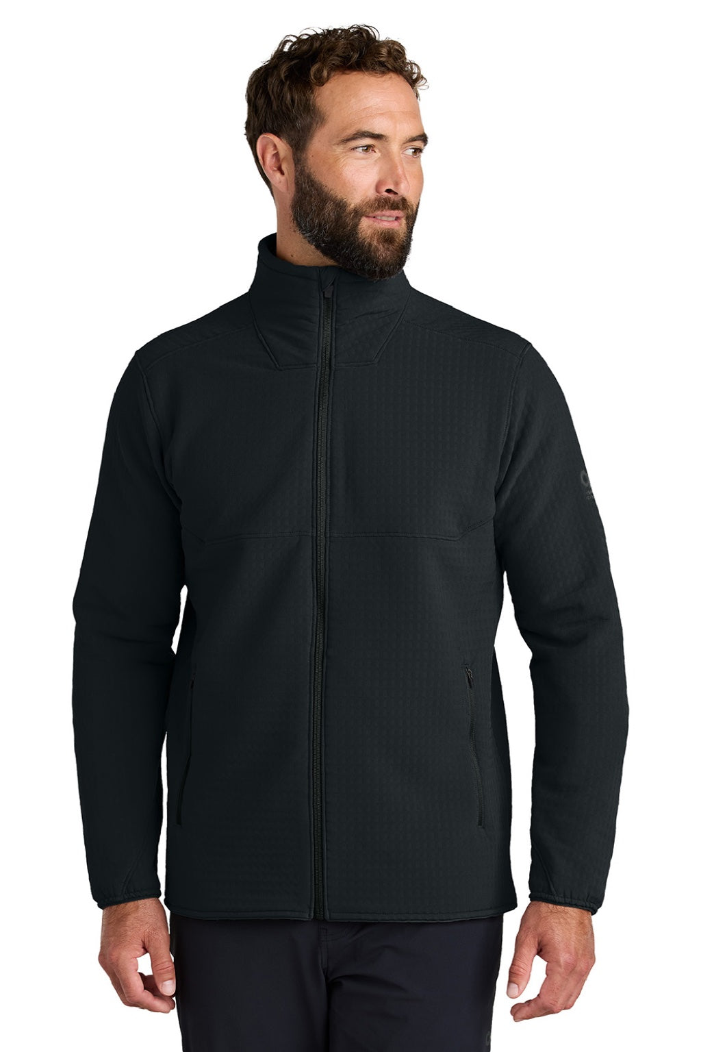 Mens Grid Soft Shell Full Zip Jacket - Black - COMING SOON