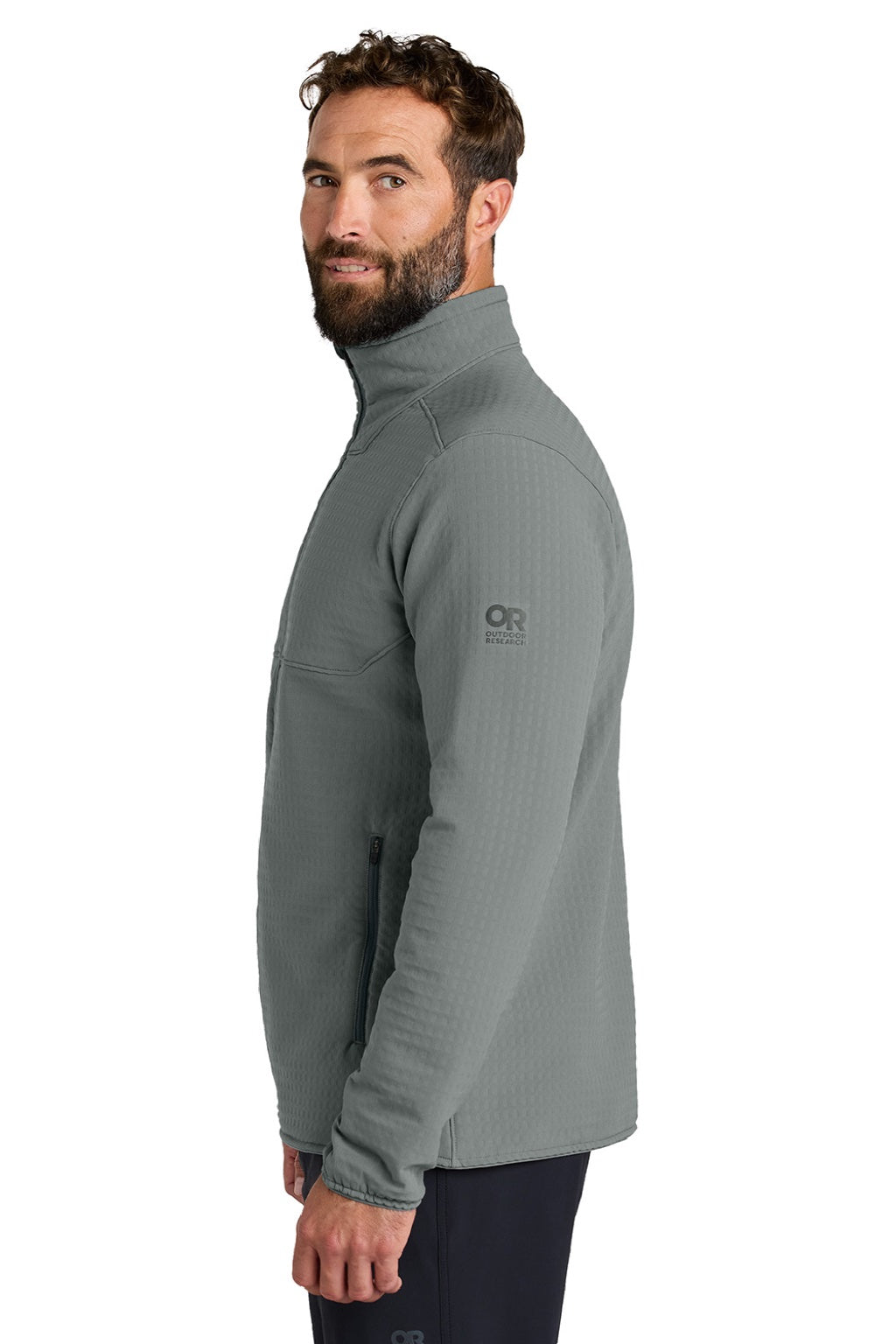 Mens Grid Soft Shell Full Zip Jacket - Grey - COMING SOON