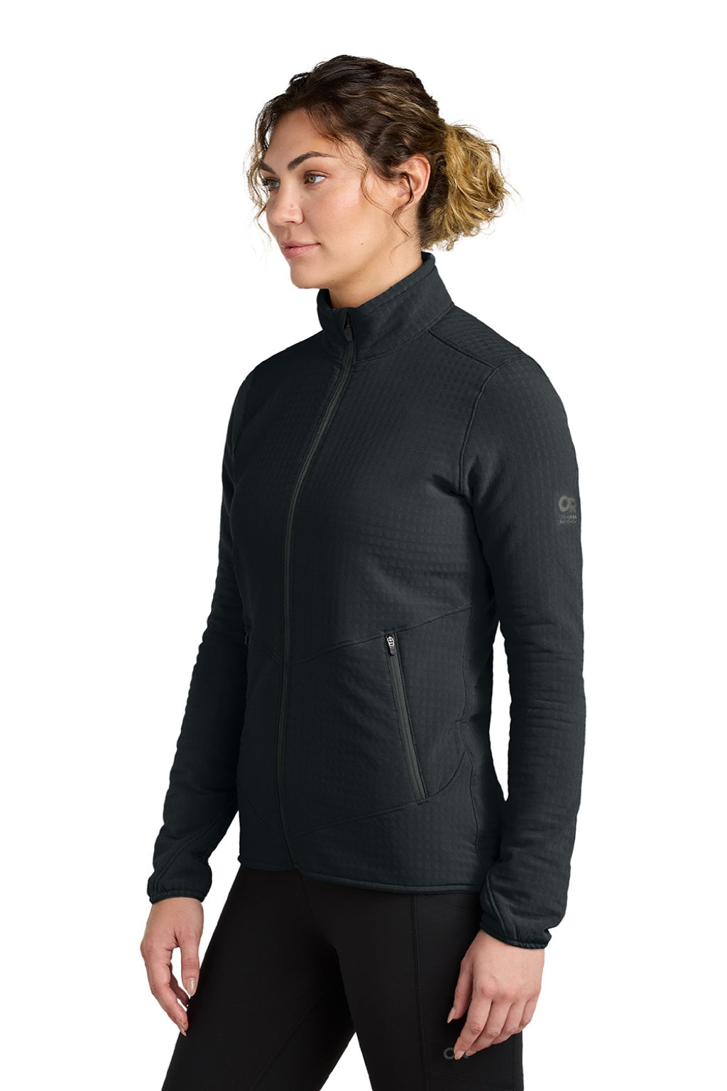 Womens Grid Soft Shell Full Zip Jacket - Black - COMING SOON