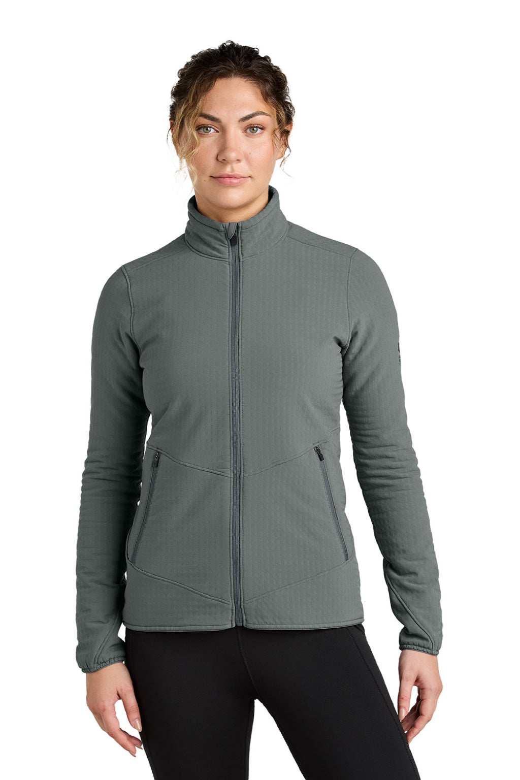 Womens Grid Soft Shell Full Zip Jacket - Grey - COMING SOON