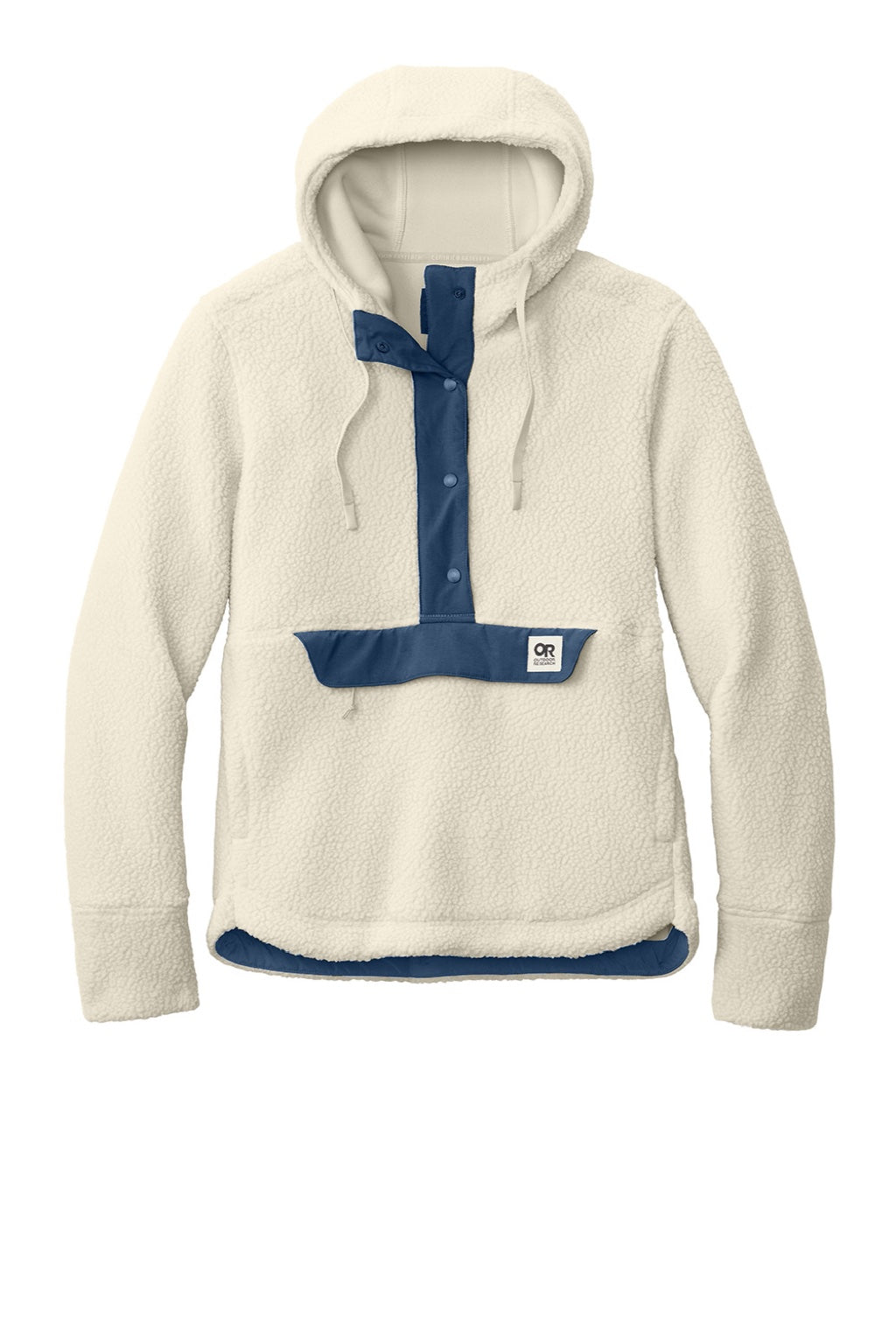 Womens Packwood Fleece Hooded Sweatshirt Hoodie - Oat/Navy Blue - COMING SOON