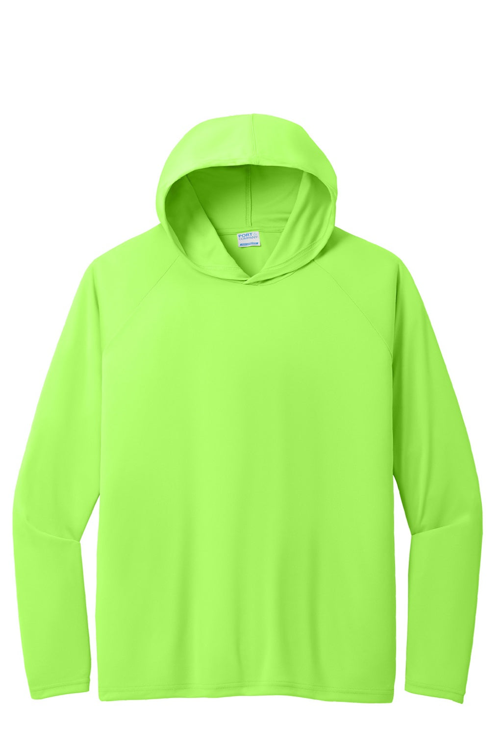 Mens DryZone Performance Moisture Wicking Long Sleeve Hooded T-Shirt Hoodie - Neon Green - NEW