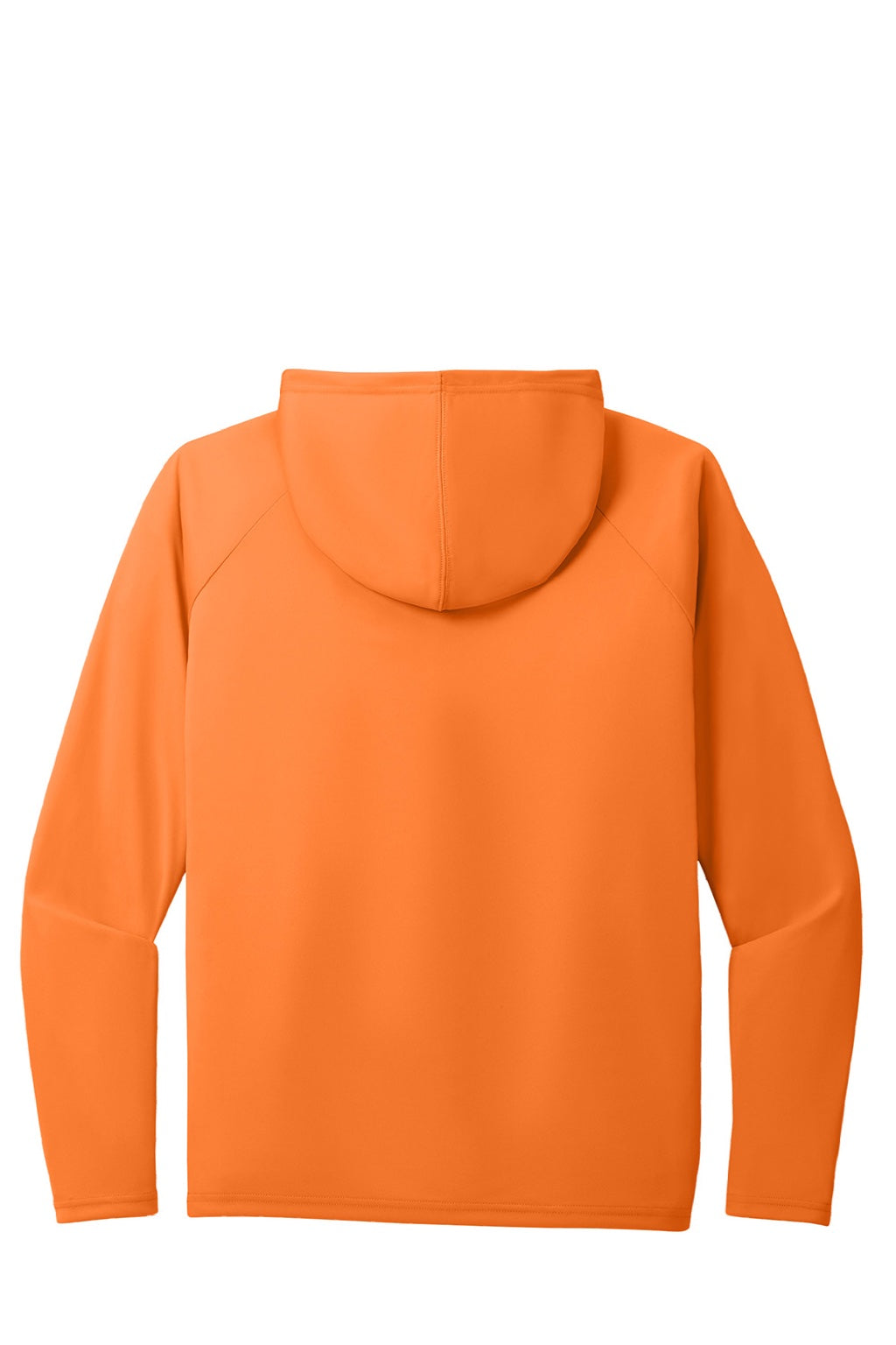 Mens DryZone Performance Moisture Wicking Long Sleeve Hooded T-Shirt Hoodie - Neon Orange - NEW