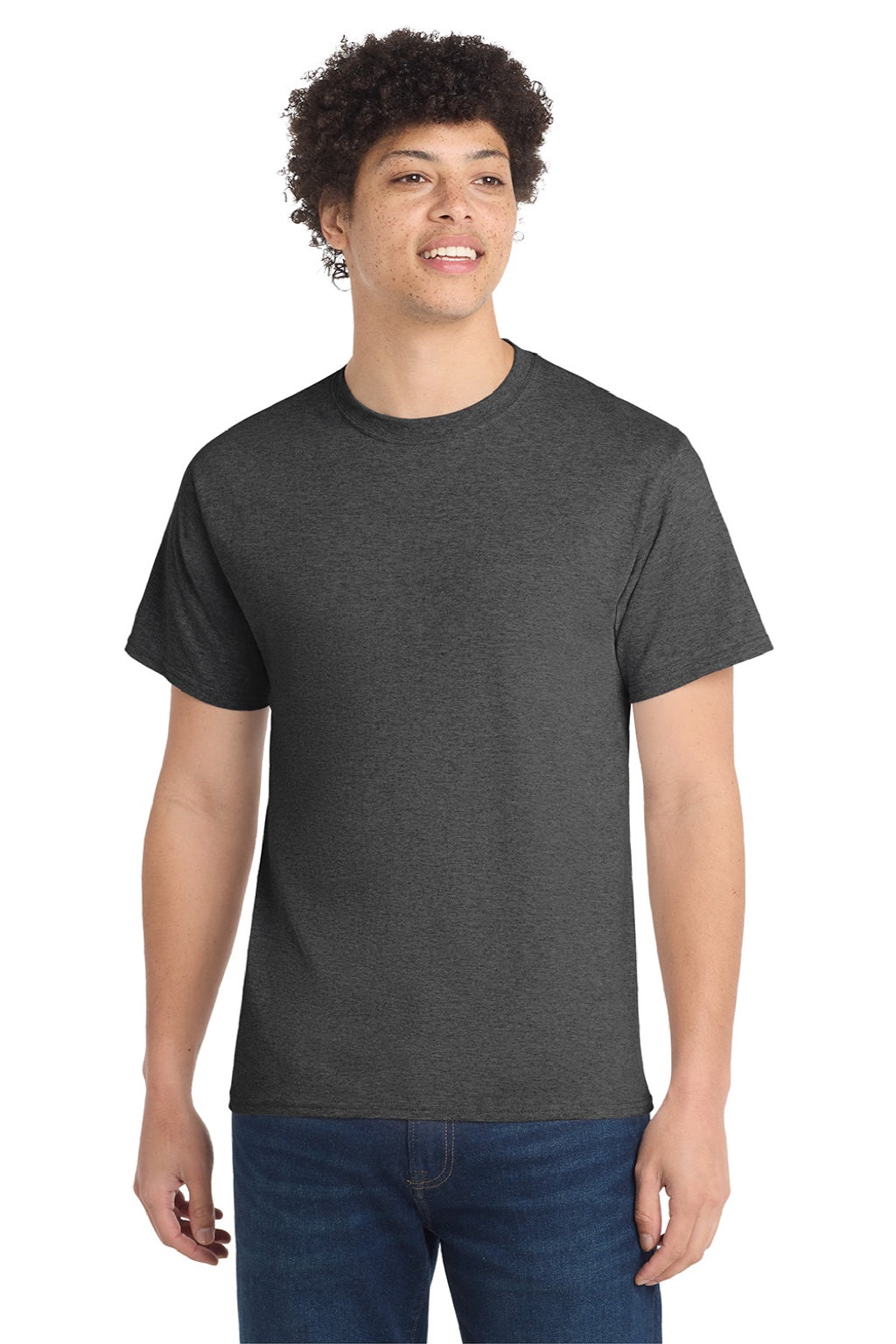 Mens Core Short Sleeve Crewneck T-Shirt - Heather Black - NEW