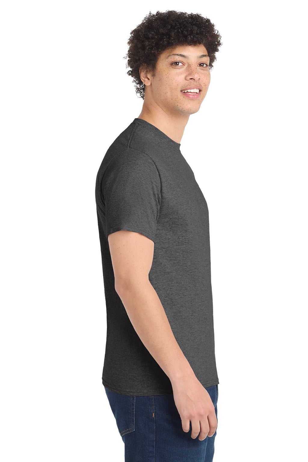 Mens Core Short Sleeve Crewneck T-Shirt - Heather Black - NEW