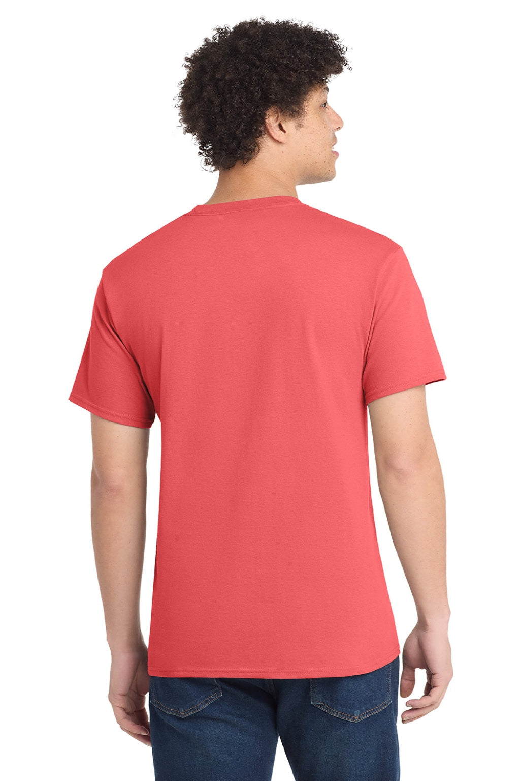 Mens Core Short Sleeve Crewneck T-Shirt - Coral - NEW