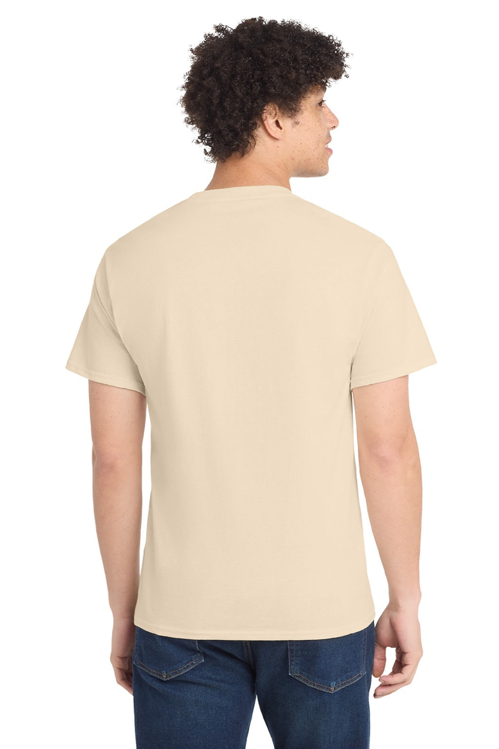 Mens Core Short Sleeve Crewneck T-Shirt - Cream - NEW