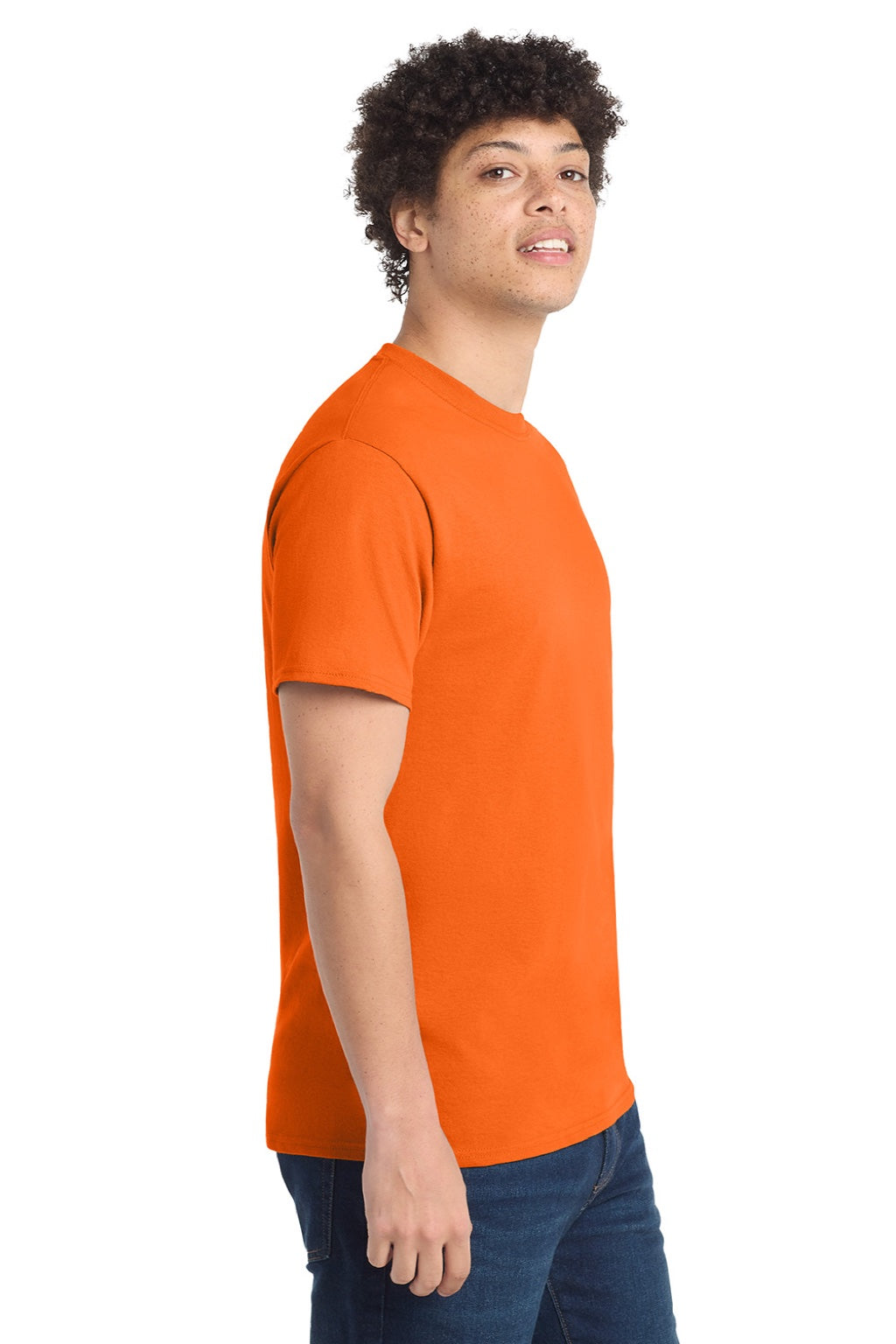 Mens Core Short Sleeve Crewneck T-Shirt - Safety Orange - NEW