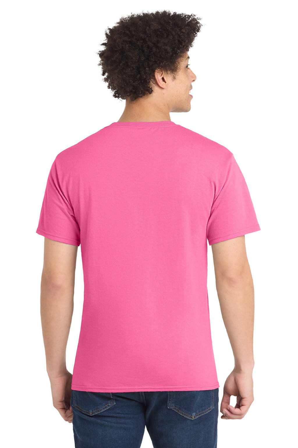 Mens Core Short Sleeve Crewneck T-Shirt - Neon Pink - NEW