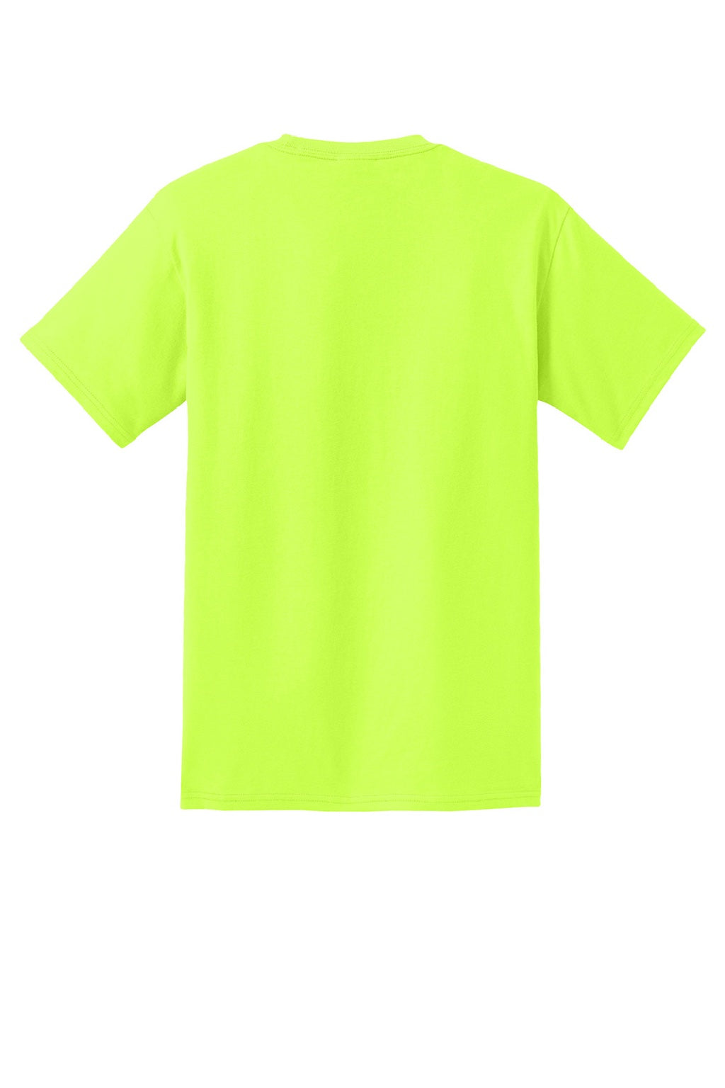 Mens Essential Short Sleeve Crewneck T-Shirt w/ Pocket - Safety Green - NEW