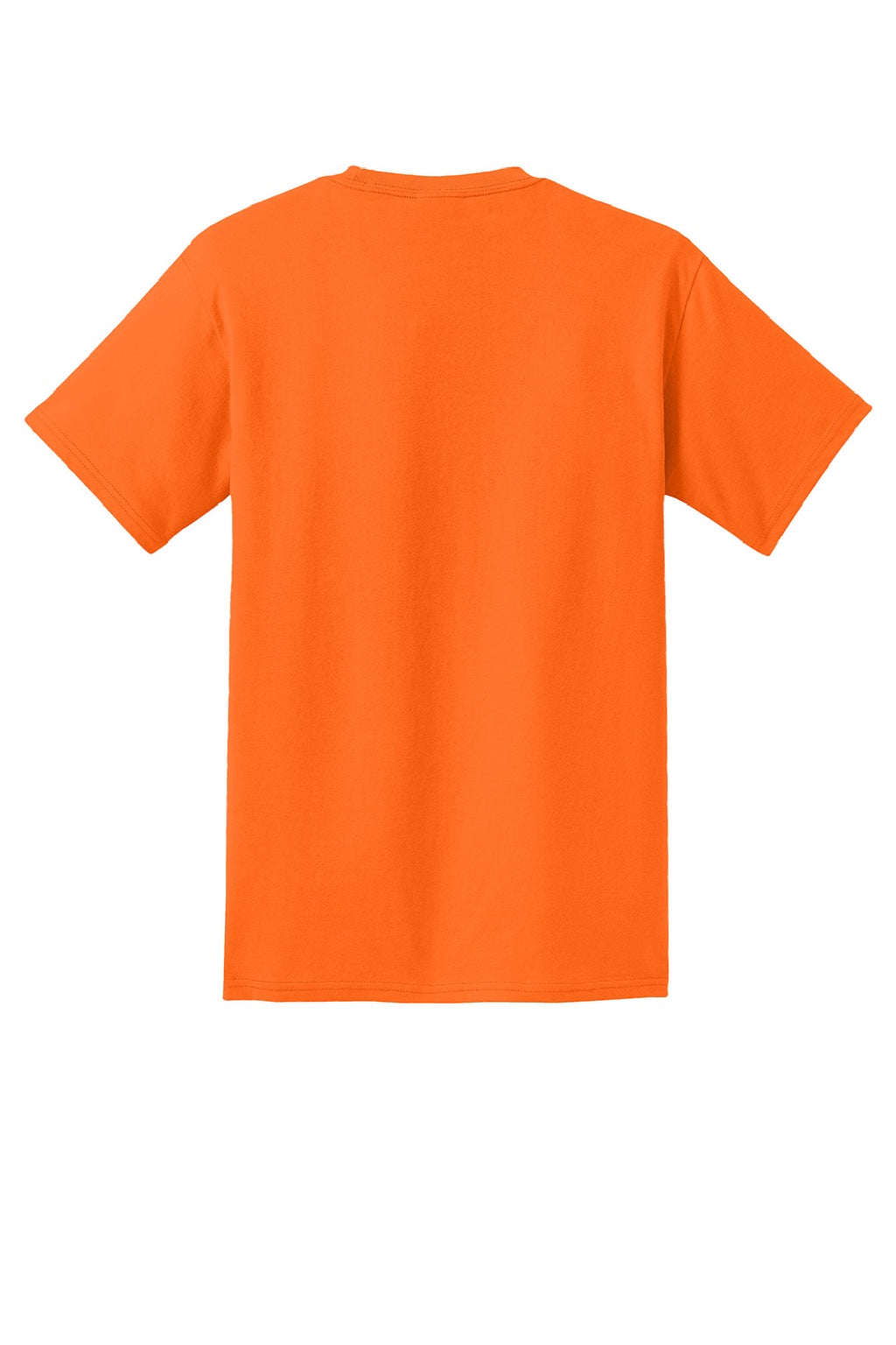 Mens Essential Short Sleeve Crewneck T-Shirt w/ Pocket - Safety Orange - NEW