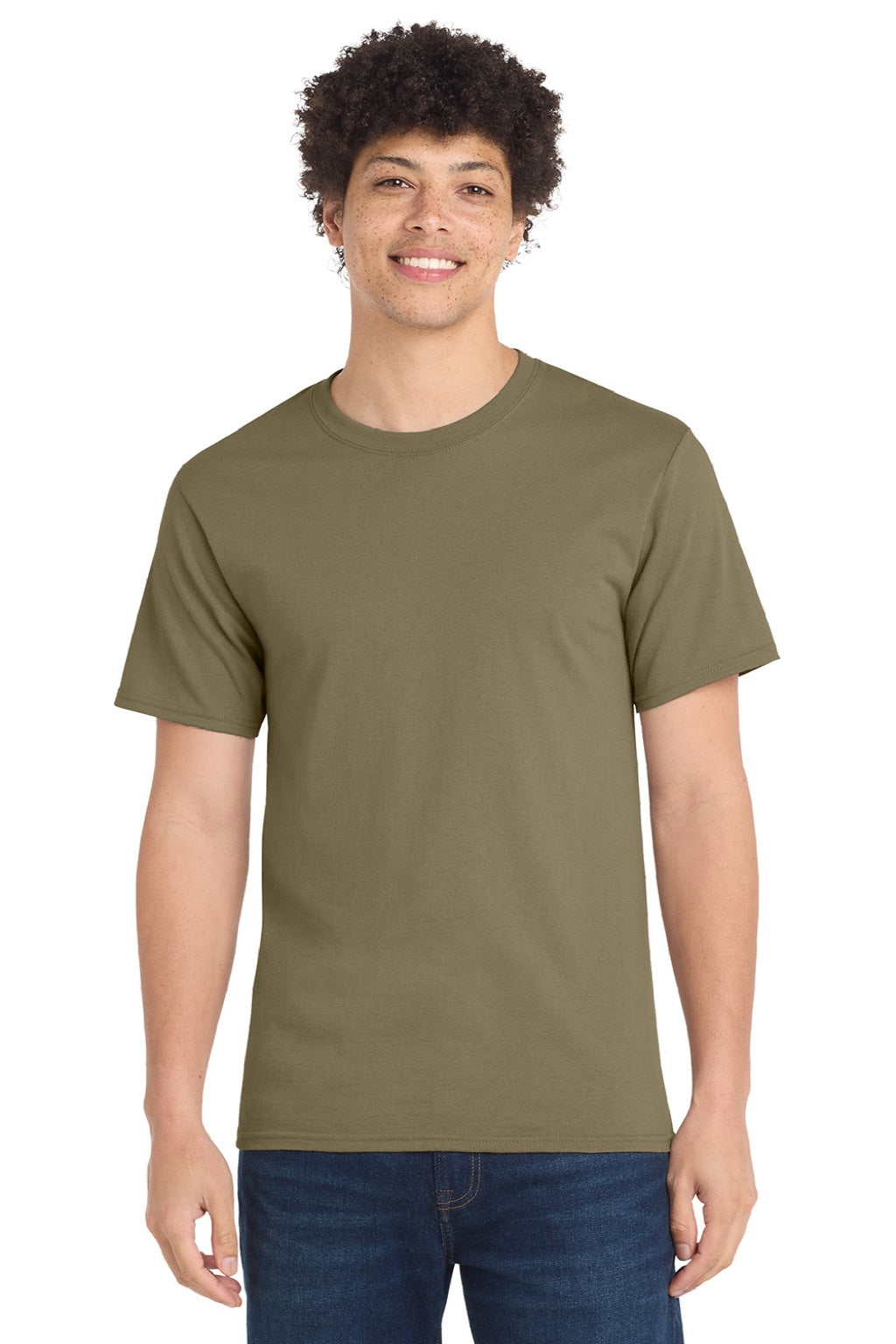 Mens Essential Short Sleeve Crewneck T-Shirt - Coyote Brown - NEW