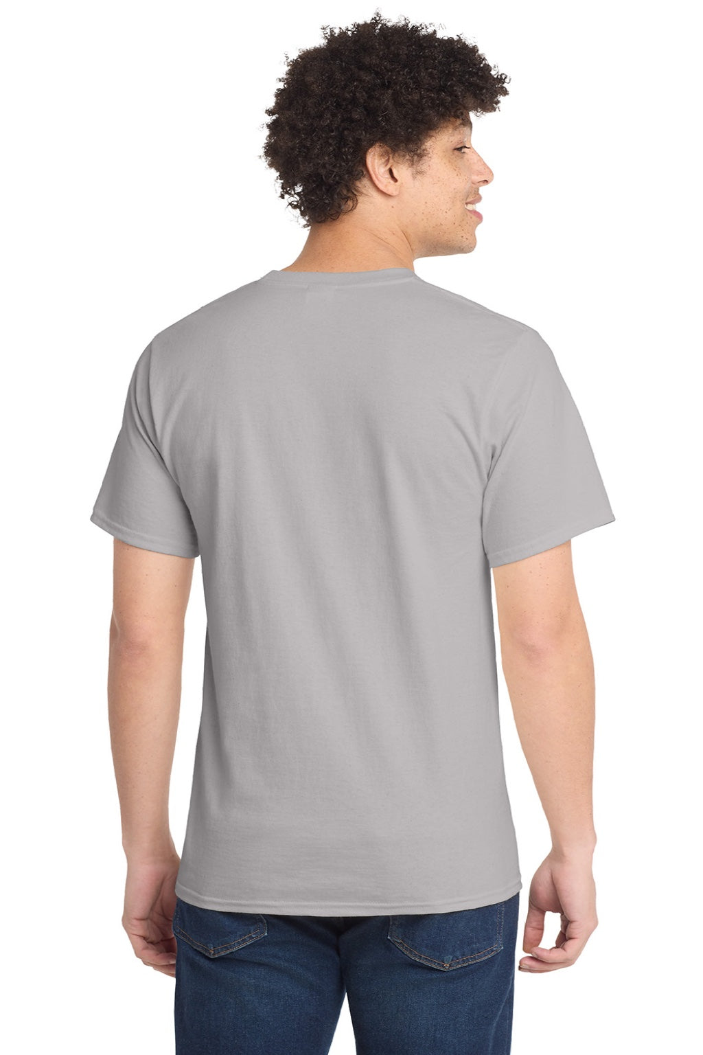 Mens Essential Short Sleeve Crewneck T-Shirt - Silver Grey - NEW