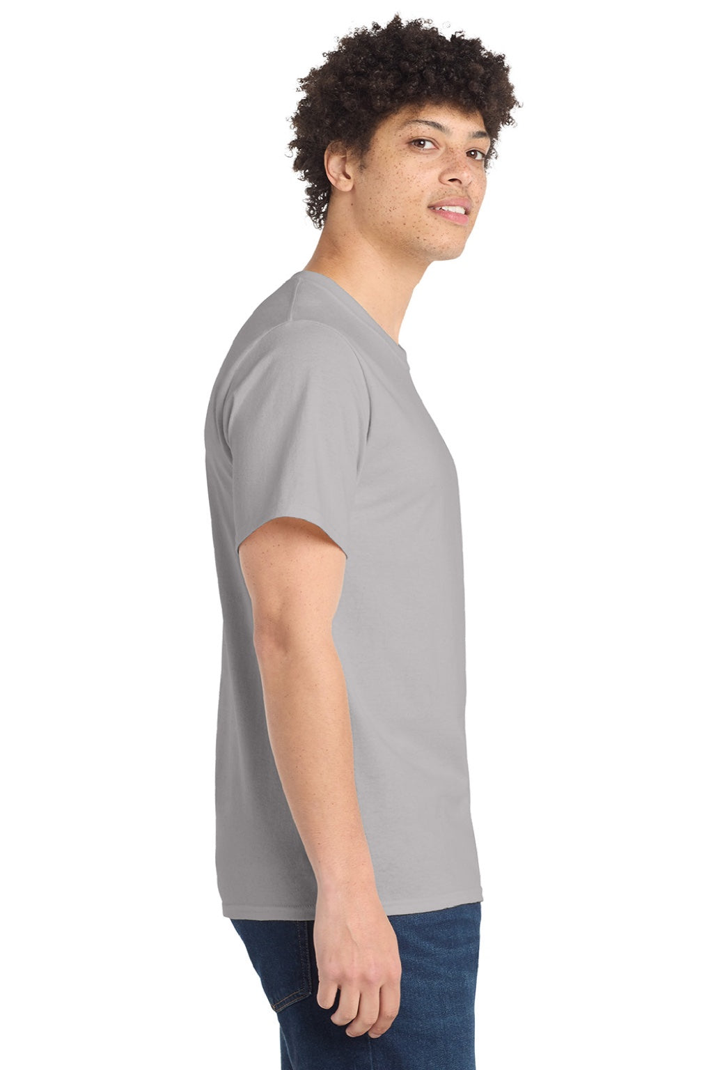 Mens Essential Short Sleeve Crewneck T-Shirt - Silver Grey - NEW