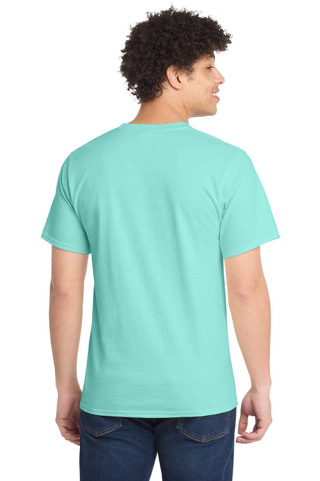 Mens Essential Short Sleeve Crewneck T-Shirt - True Celadon Blue - NEW