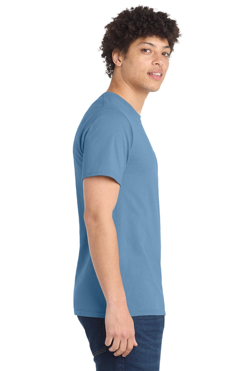 Mens Essential Short Sleeve Crewneck T-Shirt - Tundra Blue - NEW