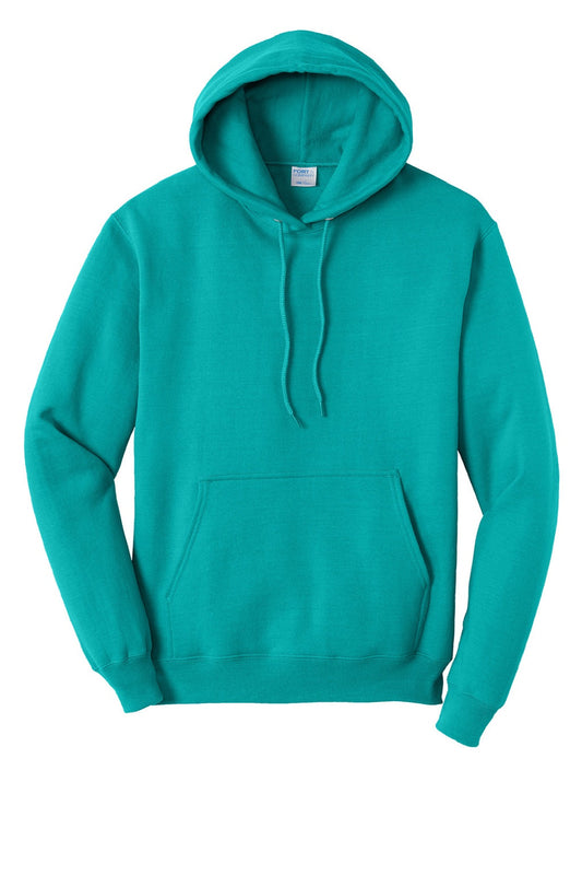Mens Core Pill Resistant Fleece Hooded Sweatshirt Hoodie w/ Pouch Pocket - Bright Aqua Blue - NEW