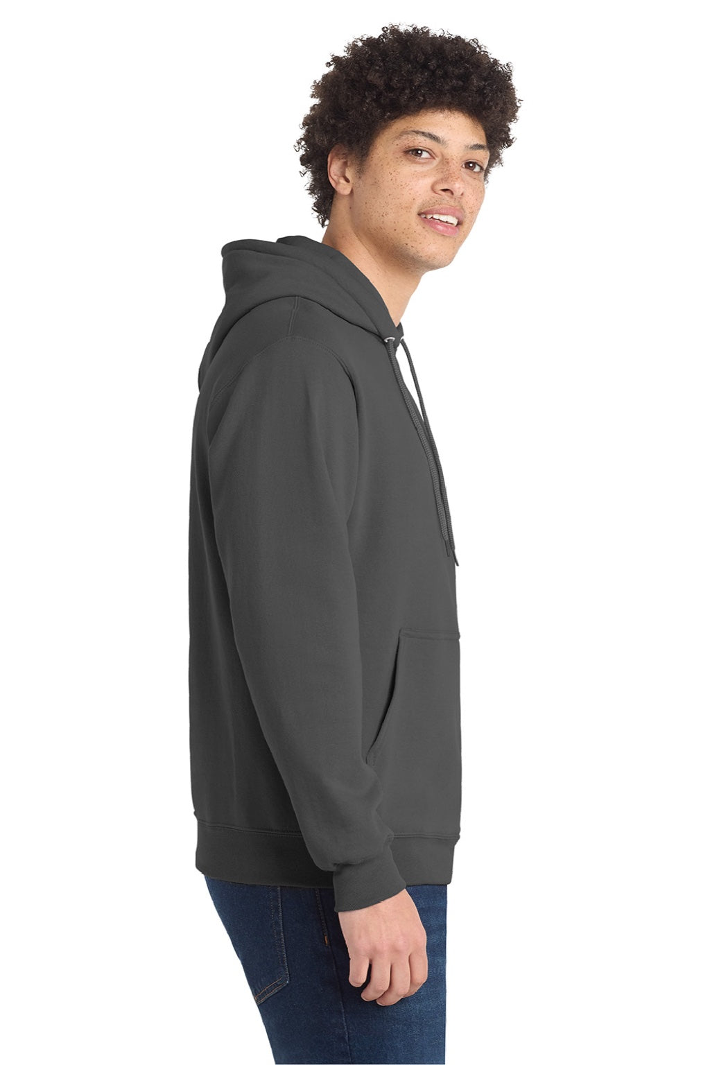Mens Core Pill Resistant Fleece Hooded Sweatshirt Hoodie w/ Pouch Pocket - Coal Grey - NEW