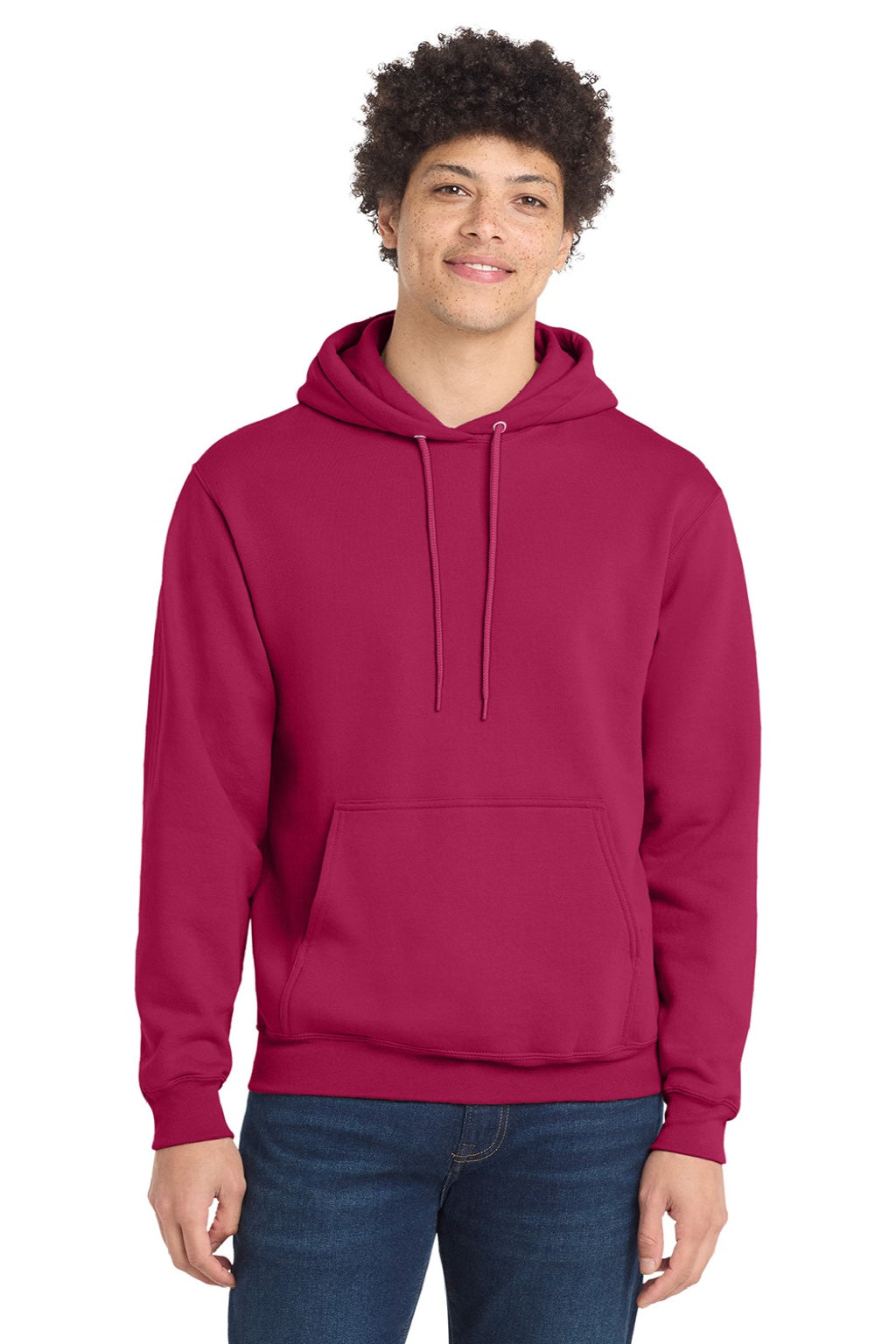 Mens Core Pill Resistant Fleece Hooded Sweatshirt Hoodie w/ Pouch Pocket - Flush Pink - NEW