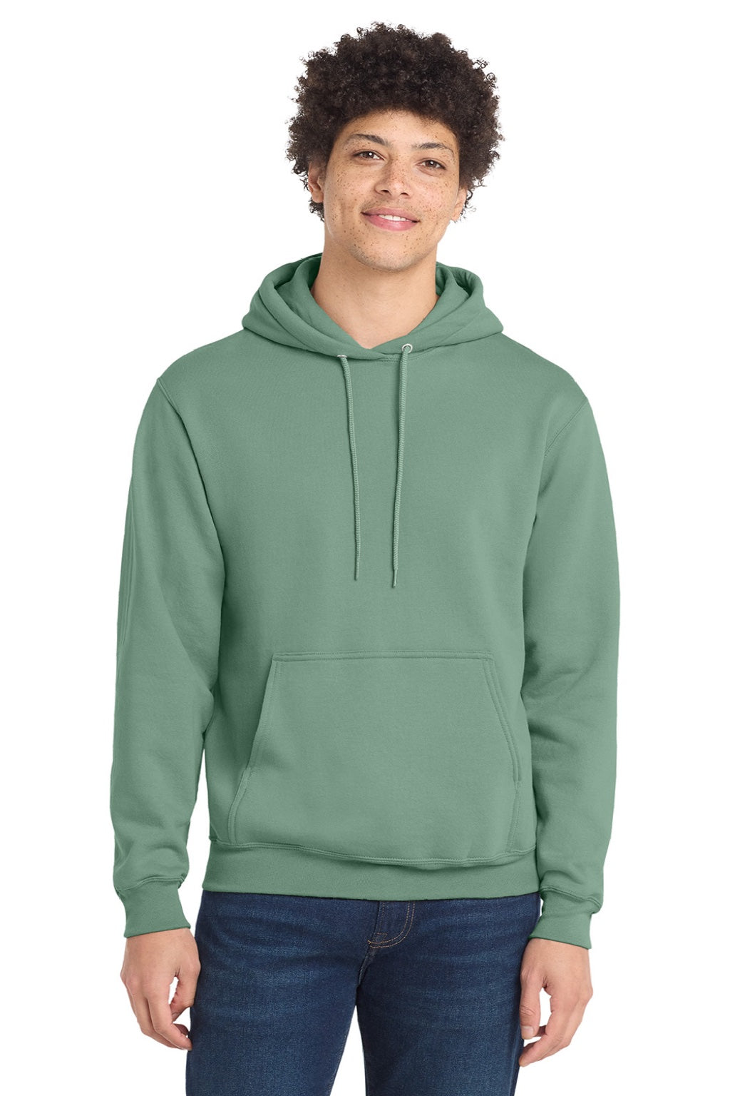Mens Core Pill Resistant Fleece Hooded Sweatshirt Hoodie w/ Pouch Pocket - Laurel Green - NEW