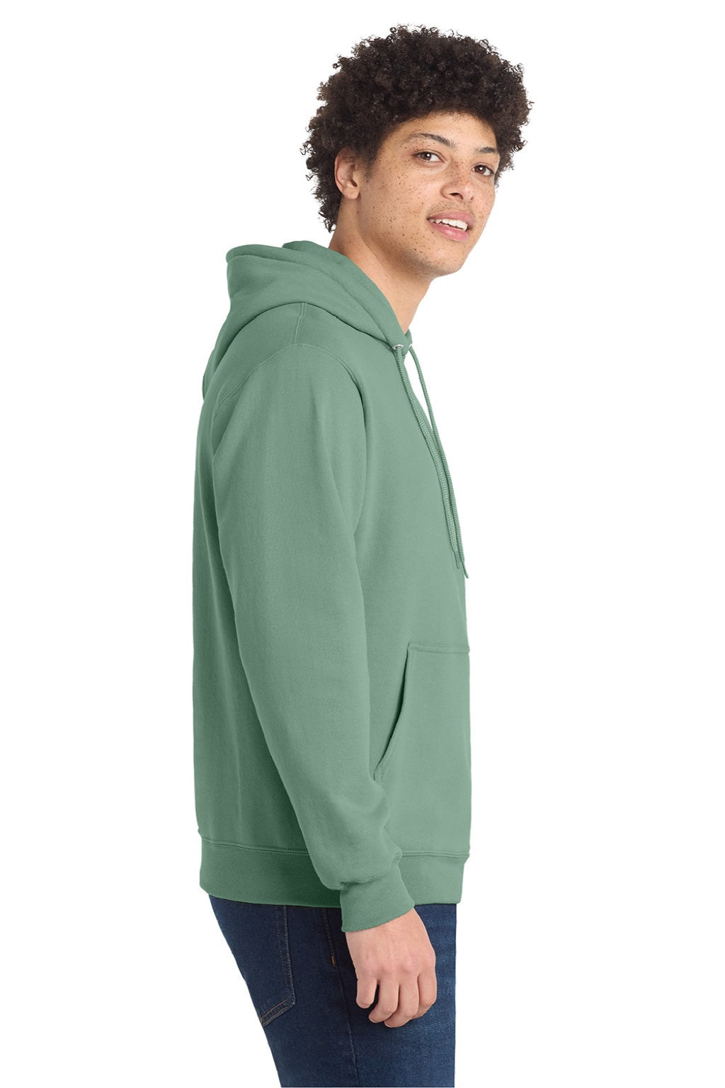Mens Core Pill Resistant Fleece Hooded Sweatshirt Hoodie w/ Pouch Pocket - Laurel Green - NEW
