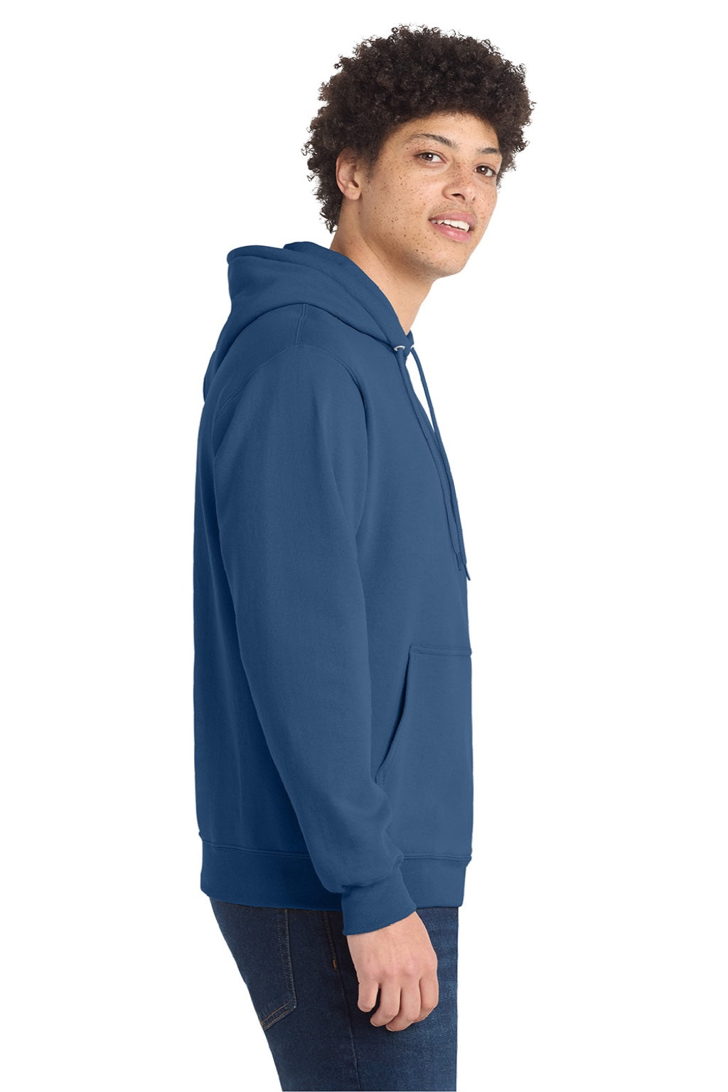 Mens Core Pill Resistant Fleece Hooded Sweatshirt Hoodie w/ Pouch Pocket - Neptune Blue - NEW