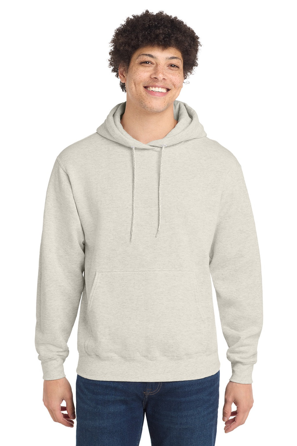 Mens Core Pill Resistant Fleece Hooded Sweatshirt Hoodie w/ Pouch Pocket - Heather Oatmeal - NEW