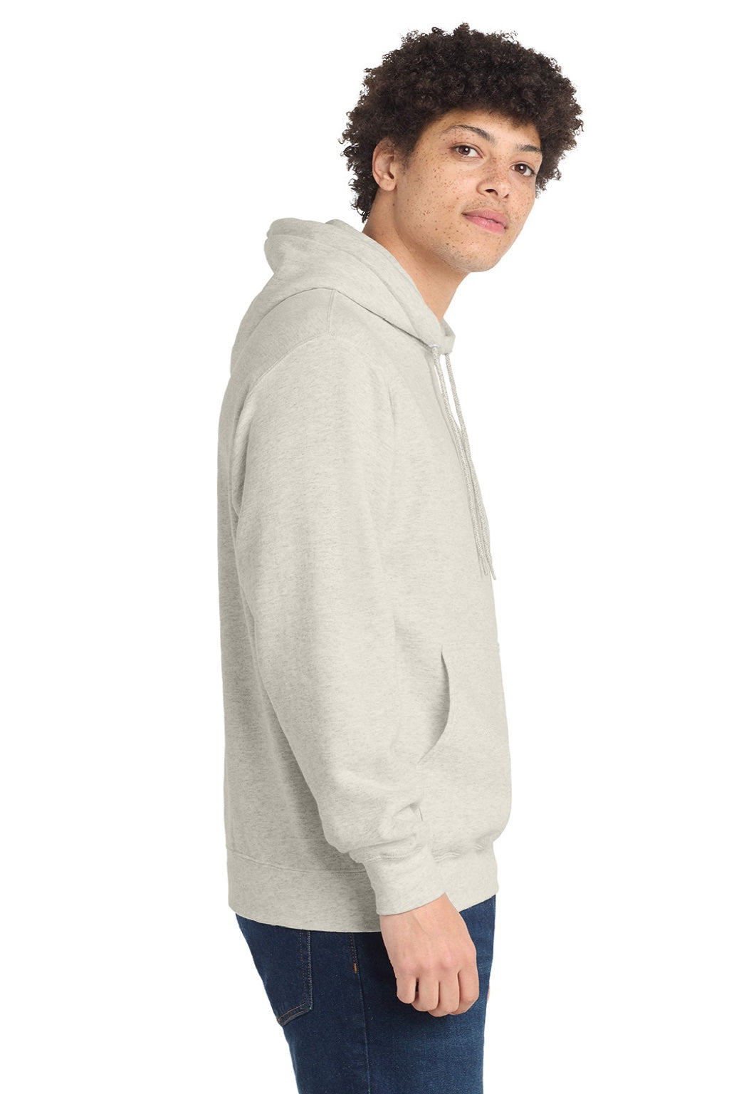 Mens Core Pill Resistant Fleece Hooded Sweatshirt Hoodie w/ Pouch Pocket - Heather Oatmeal - NEW