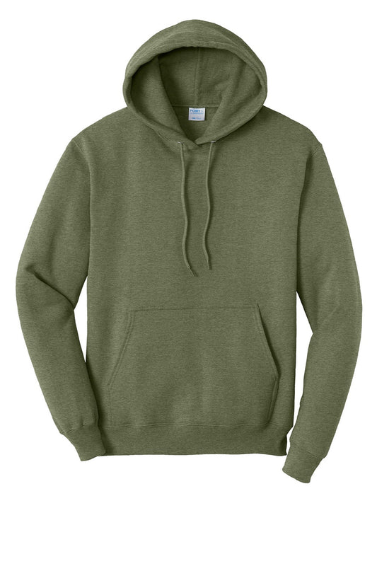 Mens Core Pill Resistant Fleece Hooded Sweatshirt Hoodie w/ Pouch Pocket - Heather Olive Drab Green - NEW