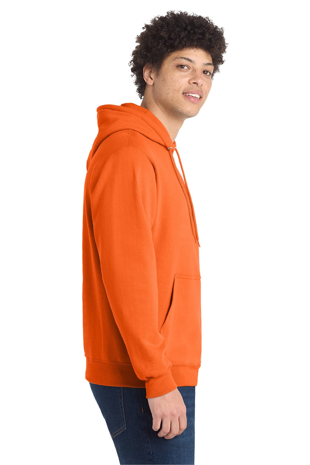 Mens Core Pill Resistant Fleece Hooded Sweatshirt Hoodie w/ Pouch Pocket - Safety Orange - NEW