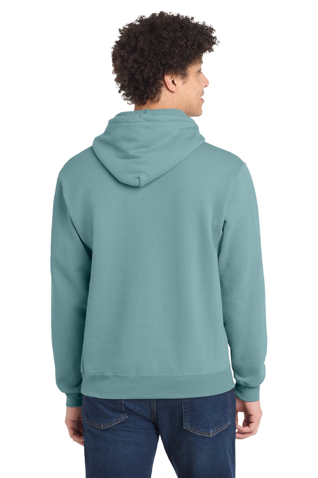 Mens Core Pill Resistant Fleece Hooded Sweatshirt Hoodie w/ Pouch Pocket - Stonewashed Blue - NEW