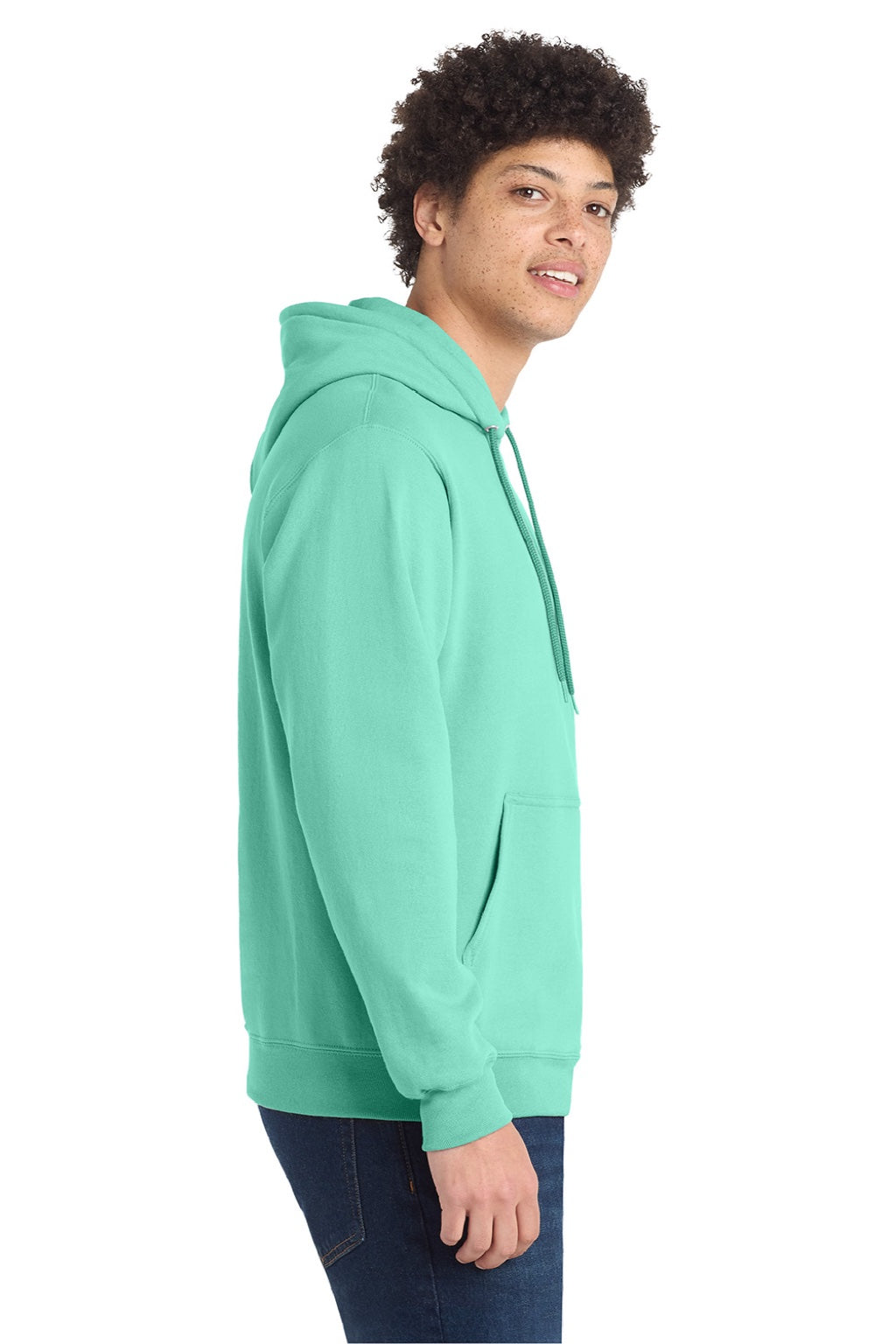 Mens Core Pill Resistant Fleece Hooded Sweatshirt Hoodie w/ Pouch Pocket - True Celadon Blue - NEW