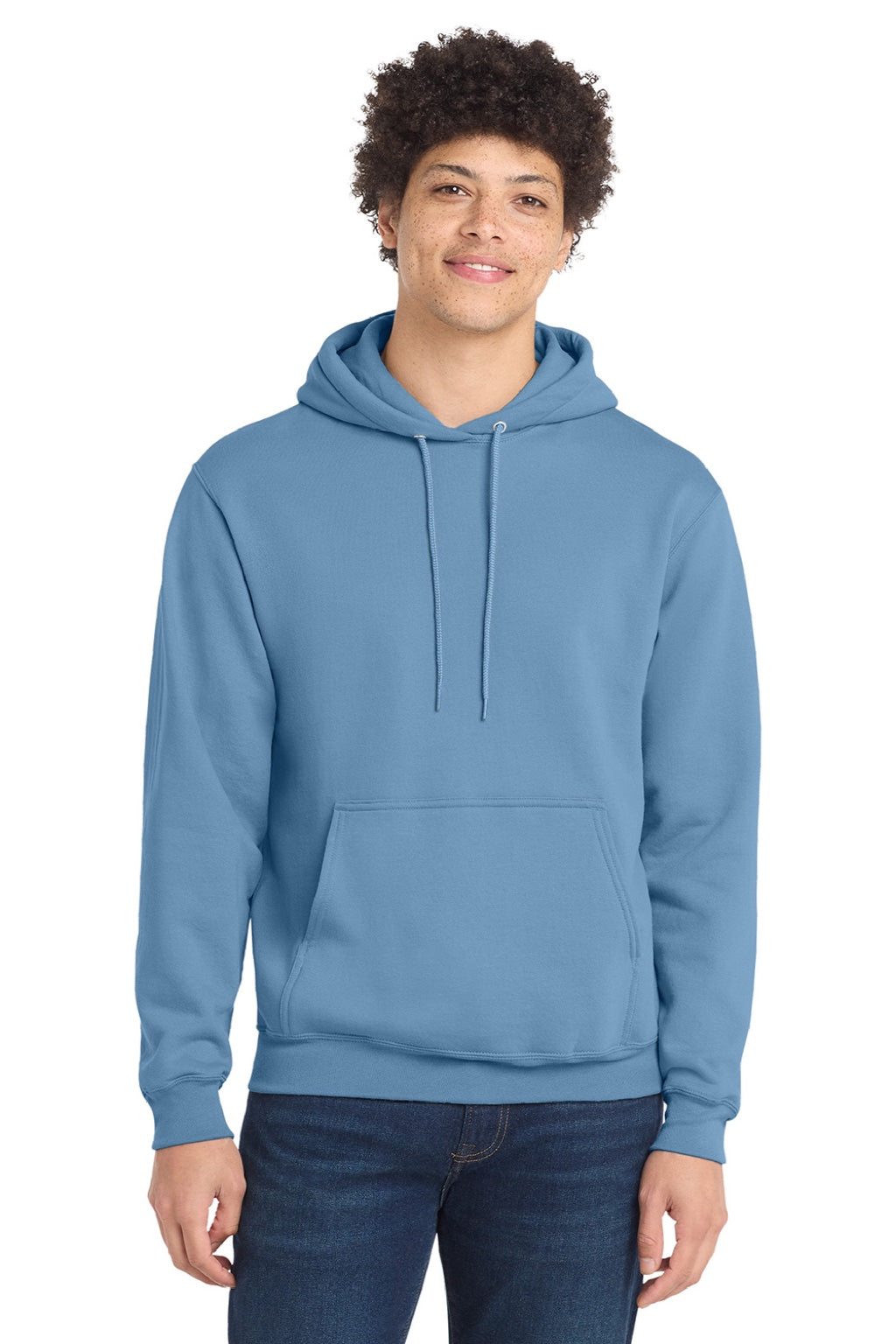 Mens Core Pill Resistant Fleece Hooded Sweatshirt Hoodie w/ Pouch Pocket - Tundra Blue - NEW