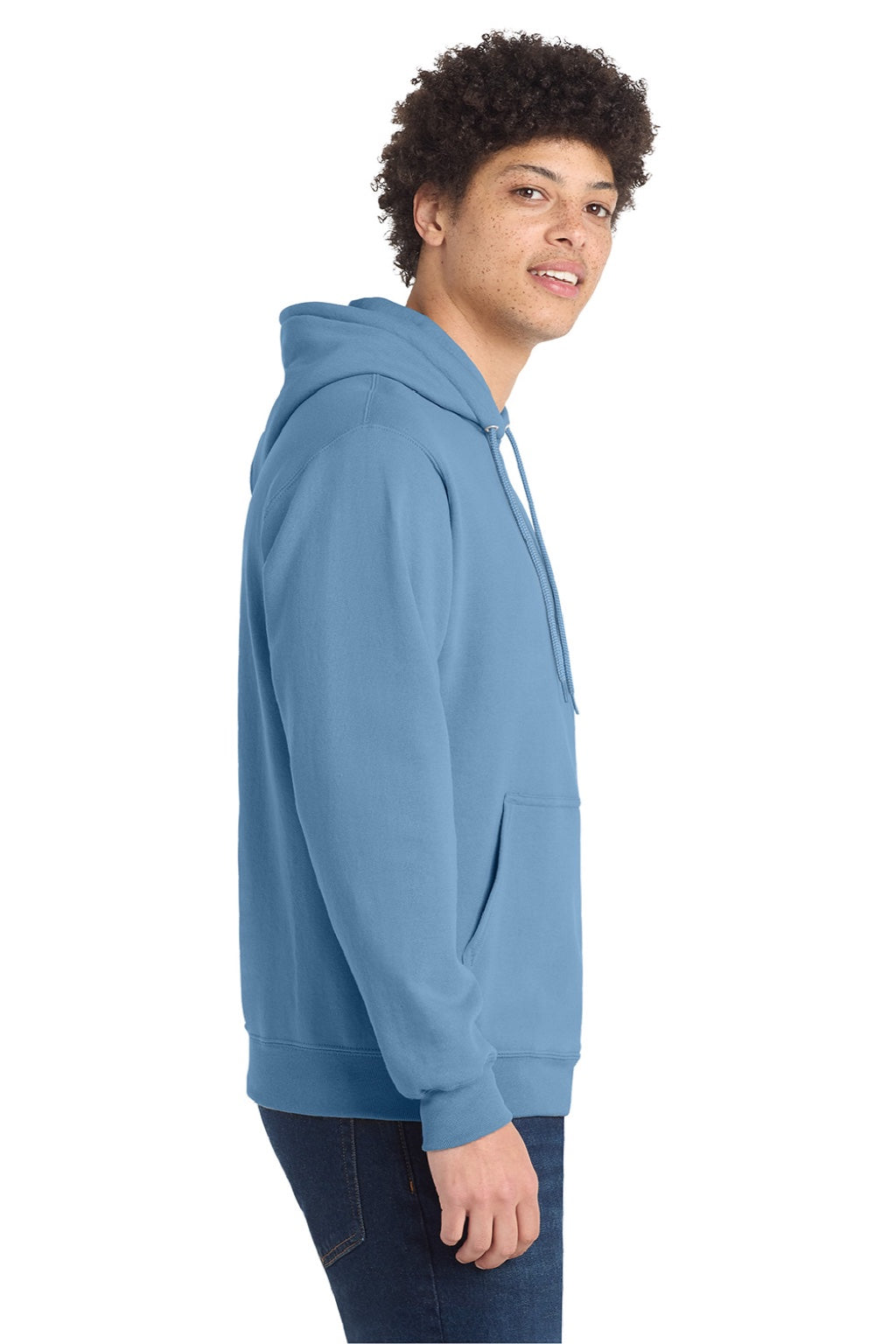 Mens Core Pill Resistant Fleece Hooded Sweatshirt Hoodie w/ Pouch Pocket - Tundra Blue - NEW