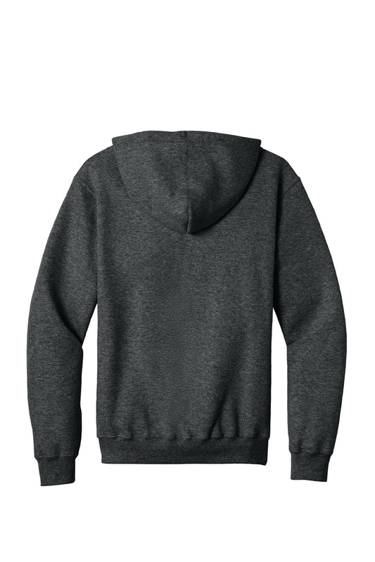 Mens Core Pill Resistant Fleece Full Zip Hooded Sweatshirt Hoodie w/ Pockets - Heather Black - NEW