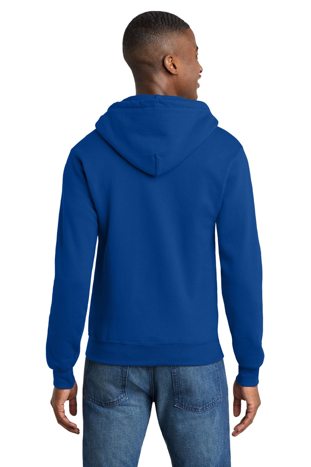 Mens Core Pill Resistant Fleece Full Zip Hooded Sweatshirt Hoodie w/ Pockets - True Royal Blue - NEW