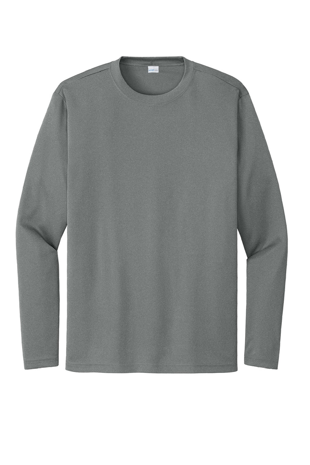 Mens Competitor Moisture Wicking Long Sleeve Crewneck T-Shirt - Heather Iron Grey - NEW