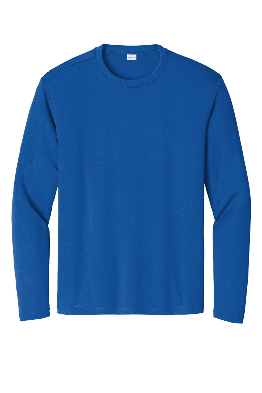 Mens Competitor Moisture Wicking Long Sleeve Crewneck T-Shirt - True Royal Blue - NEW