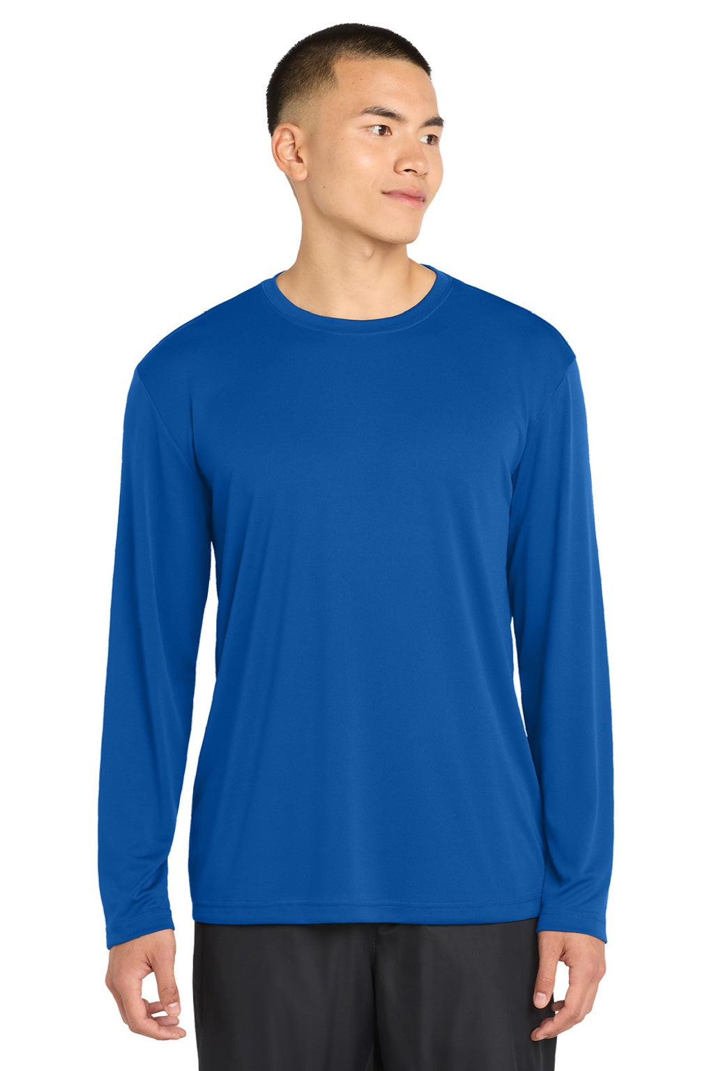 Mens Competitor Moisture Wicking Long Sleeve Crewneck T-Shirt - True Royal Blue - NEW