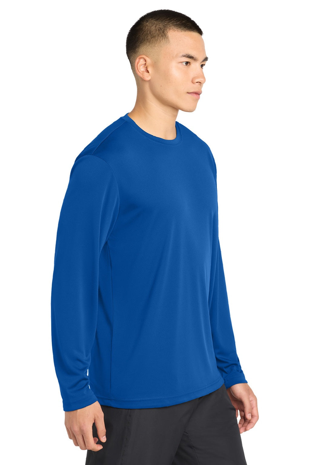 Mens Competitor Moisture Wicking Long Sleeve Crewneck T-Shirt - True Royal Blue - NEW