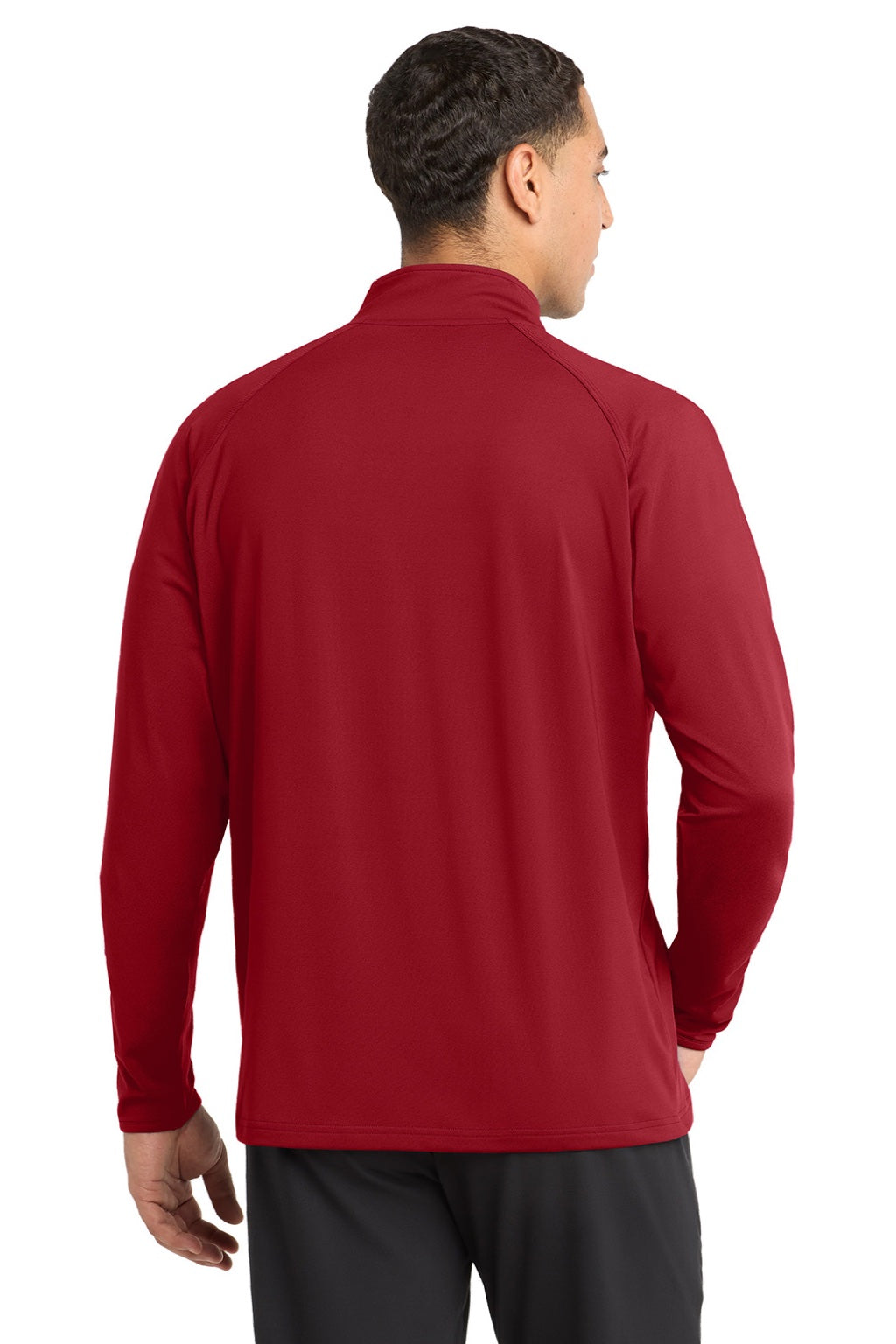Mens Sport-Wick Moisture Wicking 1/4 Zip Sweatshirt - Deep Red - NEW