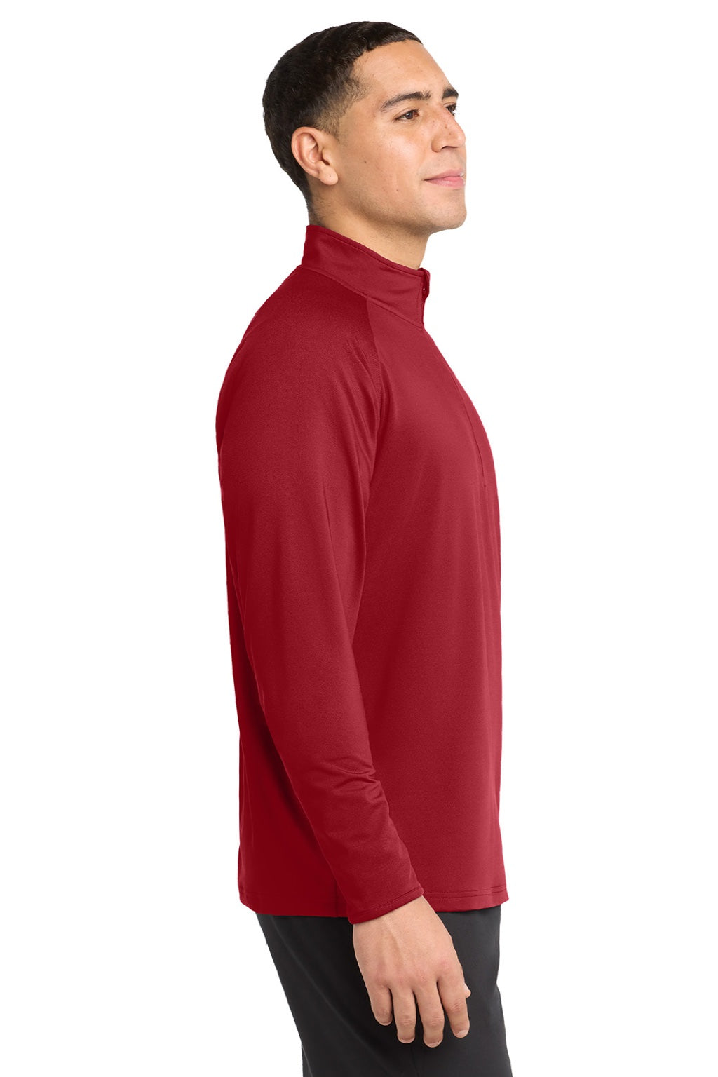 Mens Sport-Wick Moisture Wicking 1/4 Zip Sweatshirt - Deep Red - NEW