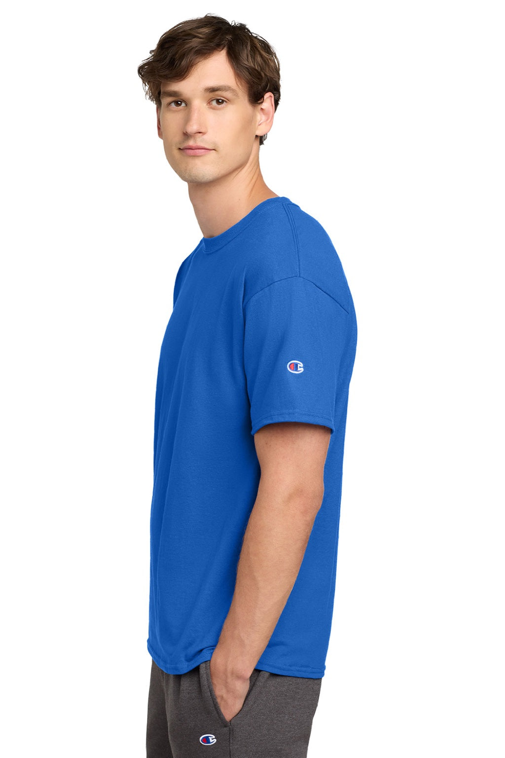 Mens Short Sleeve Crewneck T-Shirt - Athletic Royal Blue - NEW
