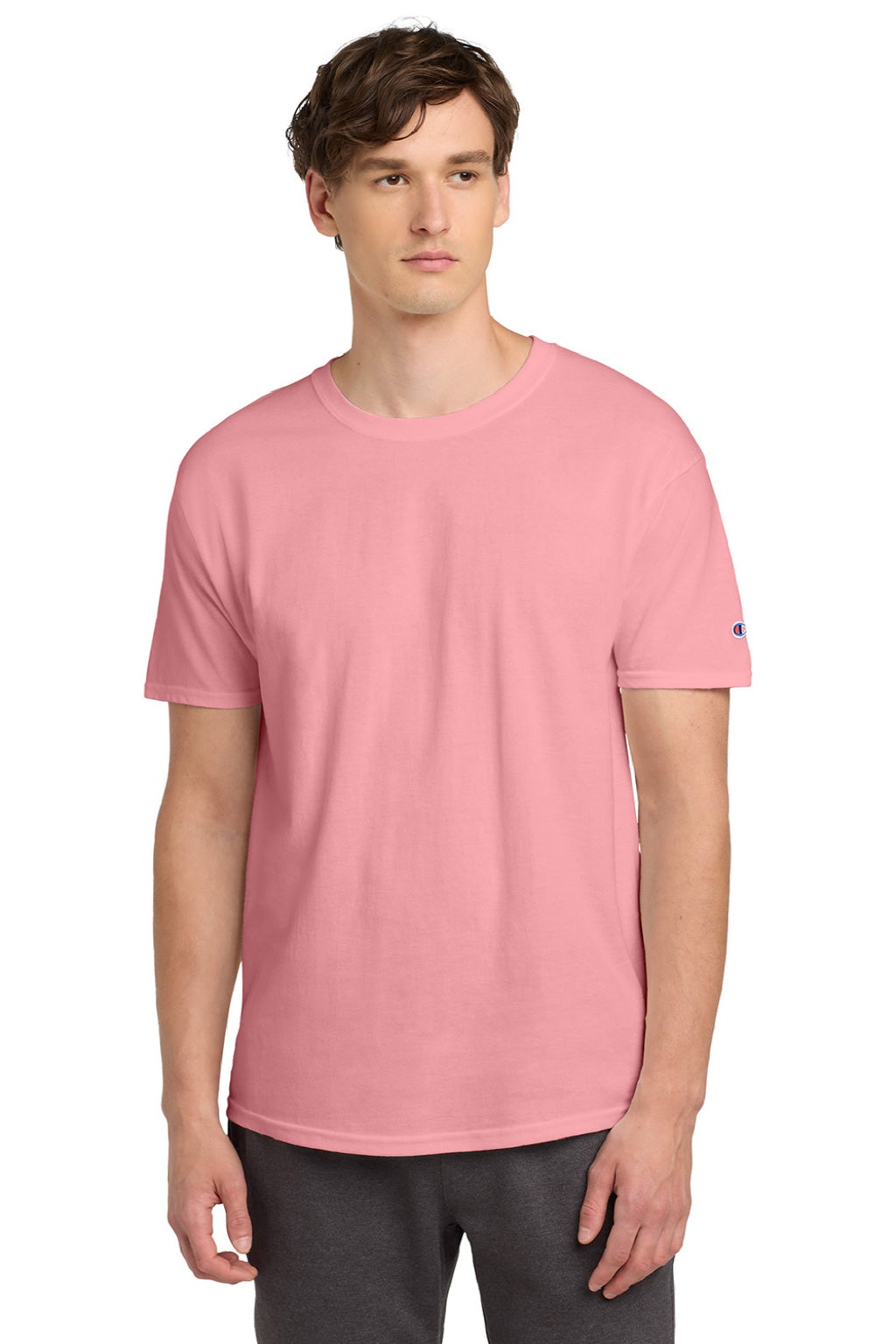 Mens Short Sleeve Crewneck T-Shirt - Candy Pink - NEW