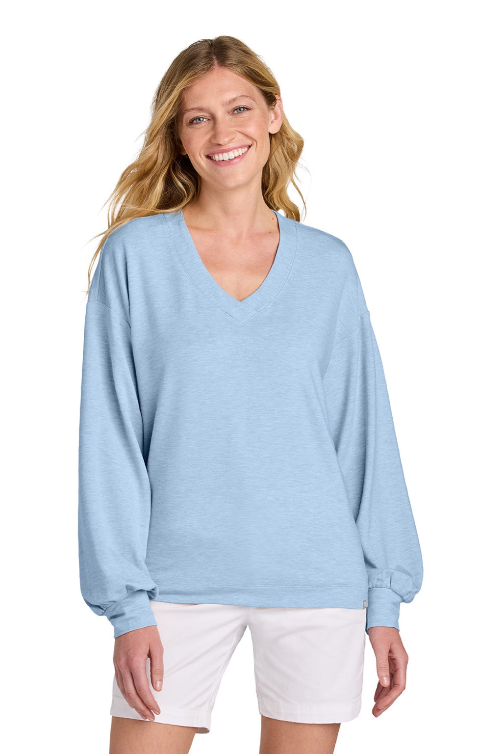 Womens Long Weekend V-Neck Sweatshirt - Heather Kentucky Blue - NEW
