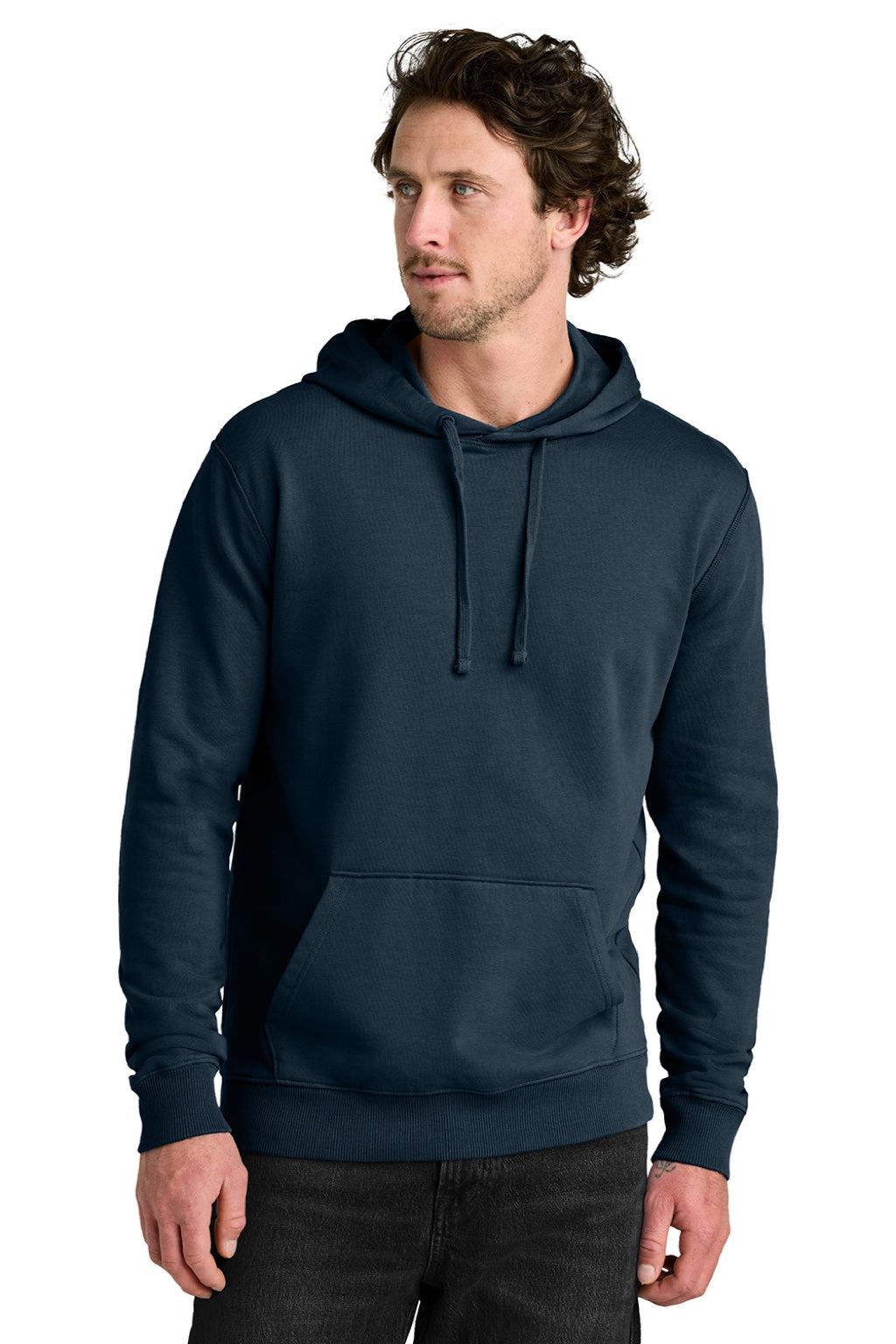 Mens Organic Cotton Fleece Hooded Sweatshirt Hoodie - Dress Blue - COMING SOON