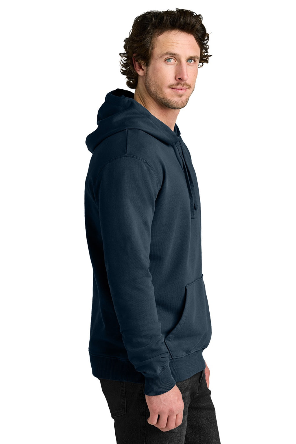 Mens Organic Cotton Fleece Hooded Sweatshirt Hoodie - Dress Blue - COMING SOON