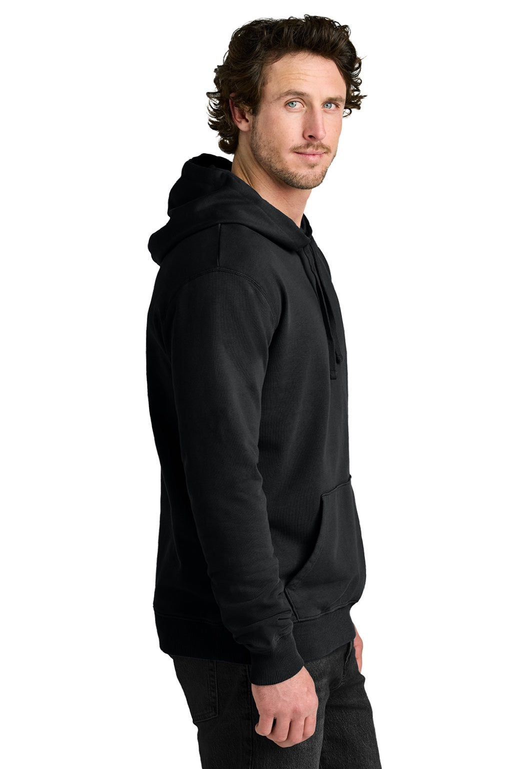 Mens Organic Cotton Fleece Hooded Sweatshirt Hoodie - Meteorite Black - COMING SOON